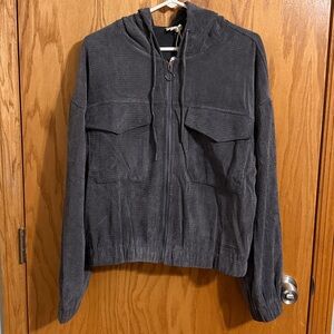 Hem & Thread Charcoal Hoodie with Chest Pockets